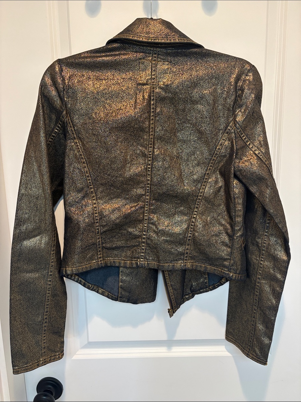 Rock & Republic Metallic Bronze Zip Moto Jacket - Women's - Picture 6 of 6